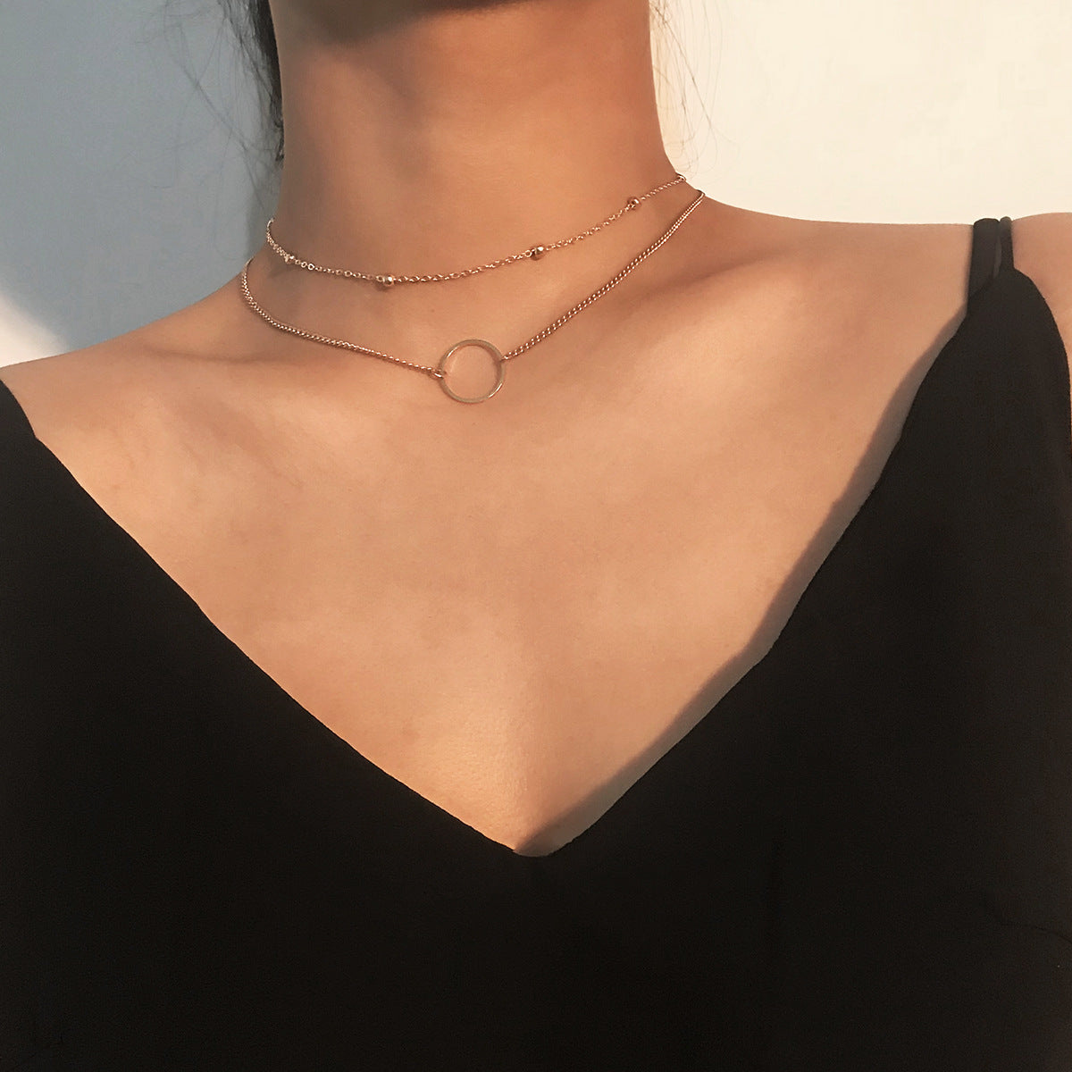 SUMENG New Arrival Fashion Modern Choker Necklace Two Layers Round Necklaces Gold Color Necklace Choker Jewelry For Women Viralgem Store