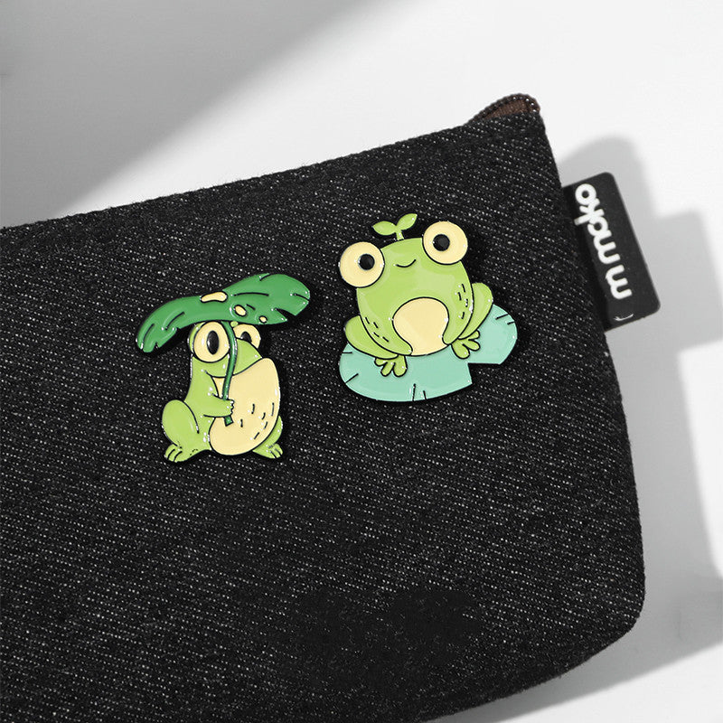 A Little frog Brooch fashion Men And Women Personality Creative Cartoon Metal Badge Student Clothing Decoration Viralgem Store