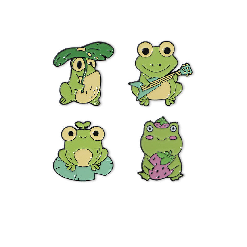A Little frog Brooch fashion Men And Women Personality Creative Cartoon Metal Badge Student Clothing Decoration Viralgem Store