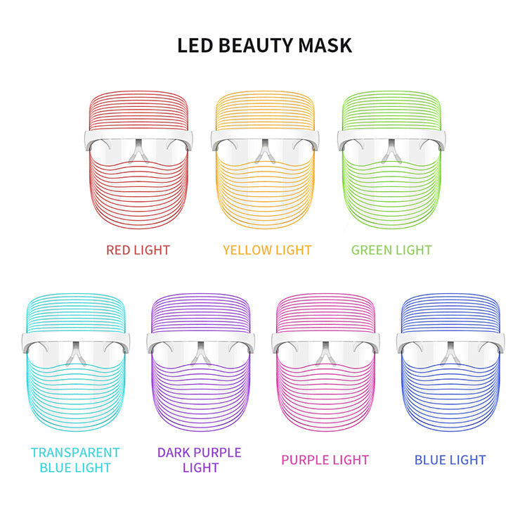 7 Color LED Mask Red Light Therapy Skin Rejuvenation Massager Beauty Home Skin Face Whitening Anti Aging SPA Device Viralgem Store
