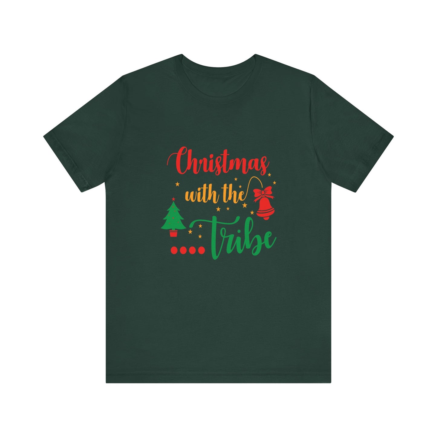 Unisex Jersey Short Sleeve Tee Seasonal Tshirt Christmas with the tribe tshirt xmas