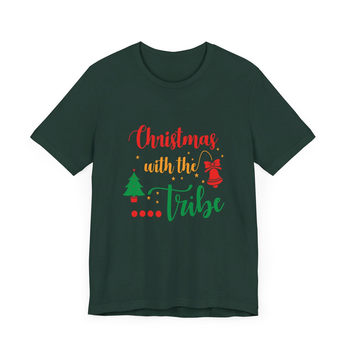 Unisex Jersey Short Sleeve Tee Seasonal Tshirt Christmas with the tribe tshirt xmas