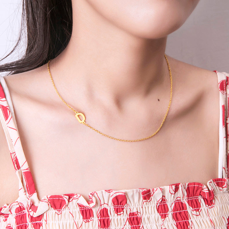 26 English Initials Letter Clavicle Chain Necklace Choker
