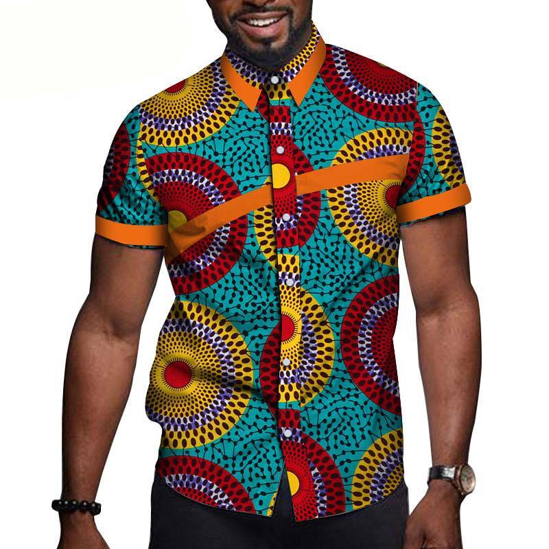 African Men Clothing Printed Short Sleeve Top T Shirt Viralgem Store