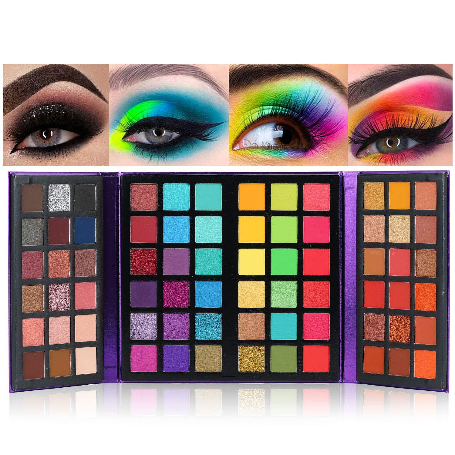 72 Color Eyeshadow Palette Color Board Shimmer Matte Nude Natural All In One, Carnival/Mardi Gras/Masquerade Freshlook Styles