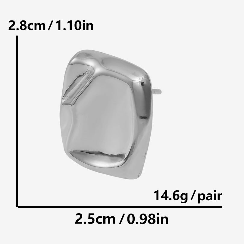 304 Stainless Steel Fashion Irregular Glazed Surface Ear Stud Women Viralgem Store
