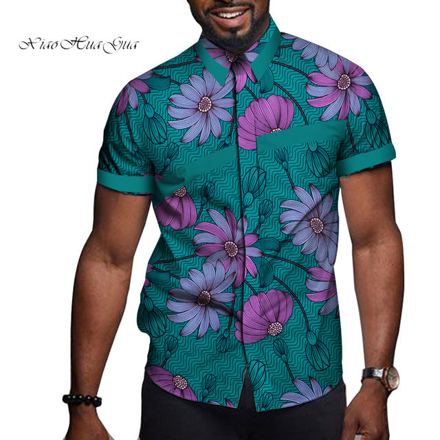 African Men Clothing Printed Short Sleeve Top T Shirt Viralgem Store