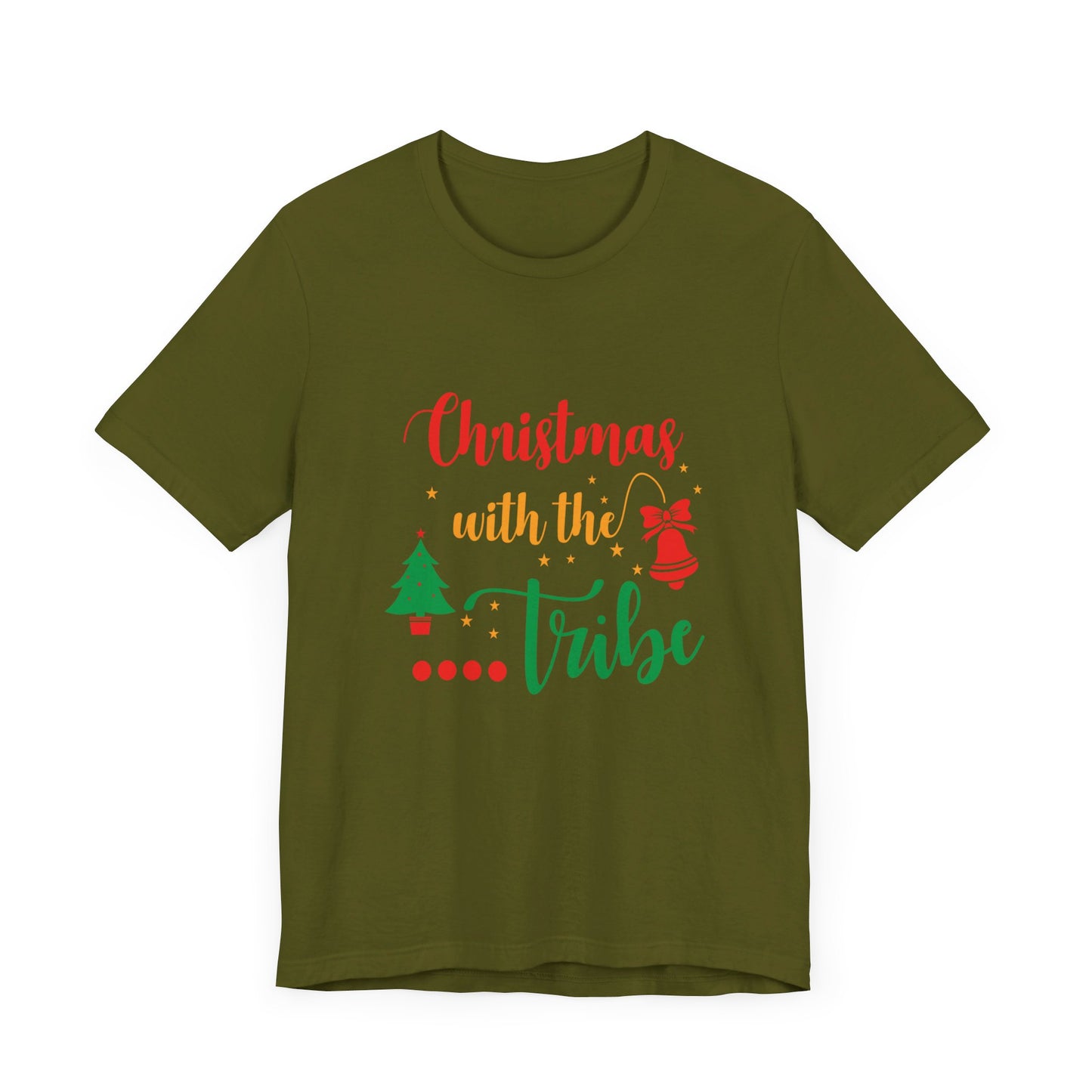Unisex Jersey Short Sleeve Tee Seasonal Tshirt Christmas with the tribe tshirt xmas
