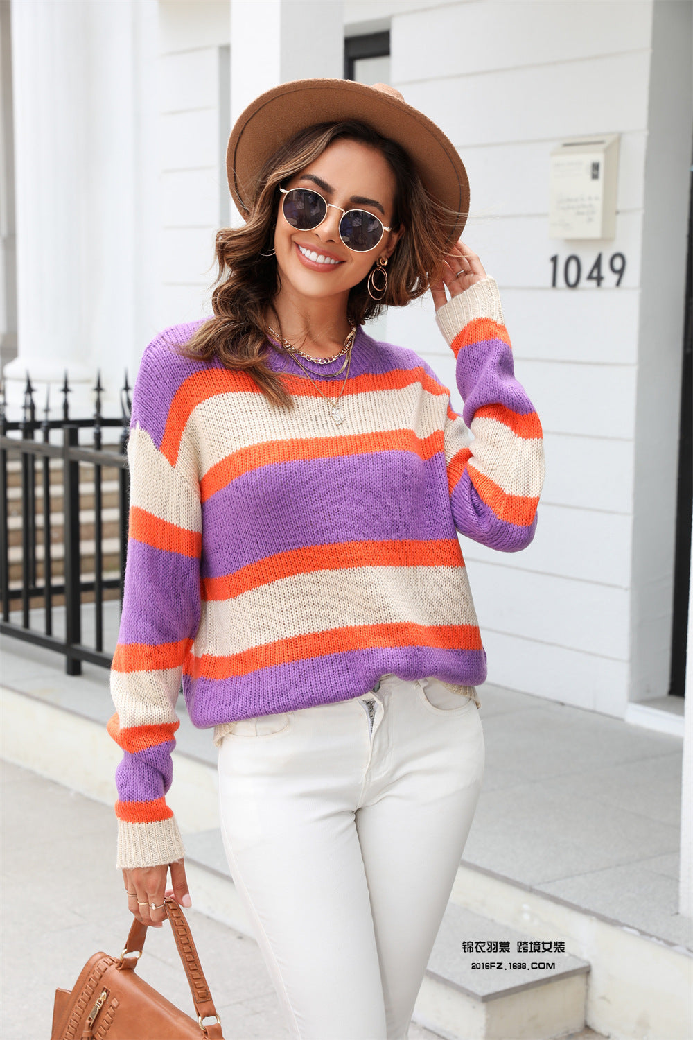 Wide Striped Pullover Base Knitwear Sweater Viralgem Store