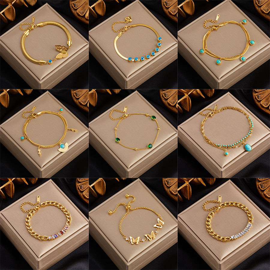 Women's Fashion Three-dimensional Butterfly Titanium Steel Bracelet