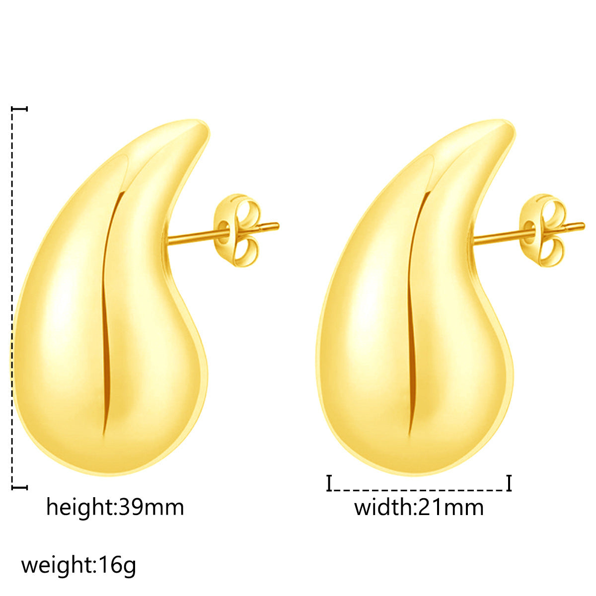 Advanced Design Feeling Chubby Water Drop Earrings, Stainless Steel Hollow Earrings Viralgem Store