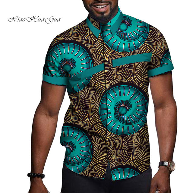 African Men Clothing Printed Short Sleeve Top T Shirt Viralgem Store