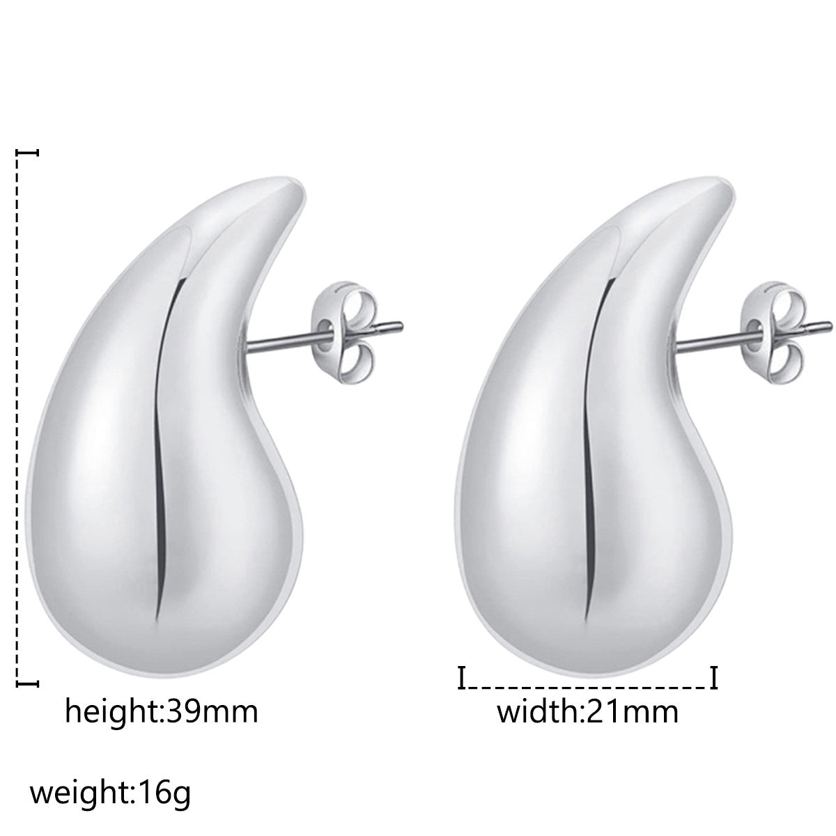 Advanced Design Feeling Chubby Water Drop Earrings, Stainless Steel Hollow Earrings Viralgem Store