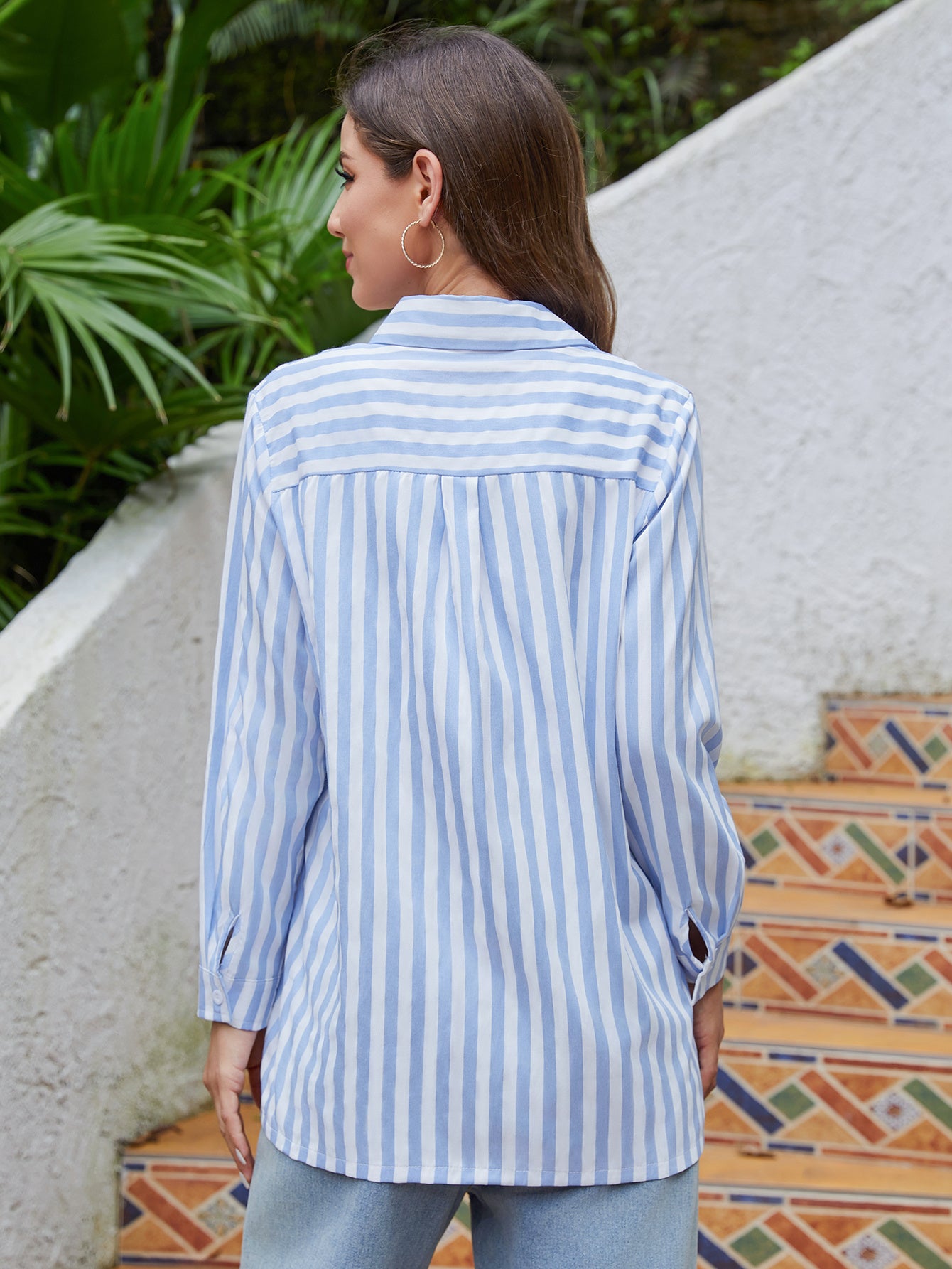 Women's Cardigan Striped Top
