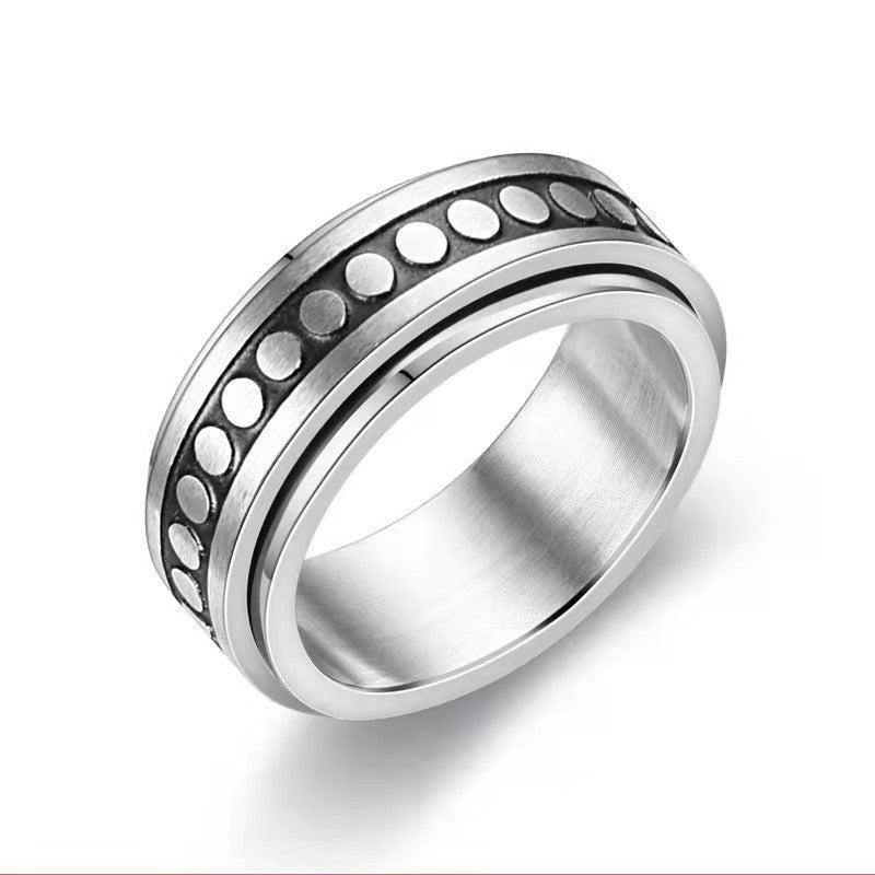 Stars And Moon Titanium Steel Rotatable Ring Viralgem Store