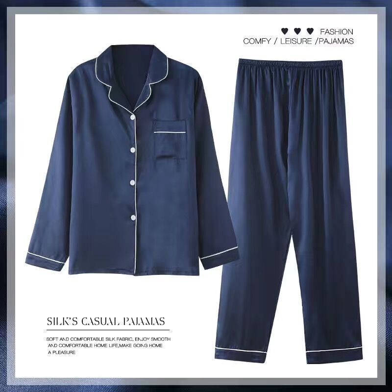 Women's Spring And Autumn Thin Long Sleeve Silk Homewear Two-piece Set Viralgem Store