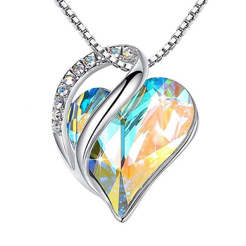 925 Sliver Heart Shaped Geometric Necklace Jewelry Women's Clavicle Chain Valentine's Mothers Day Gift Viralgem Store