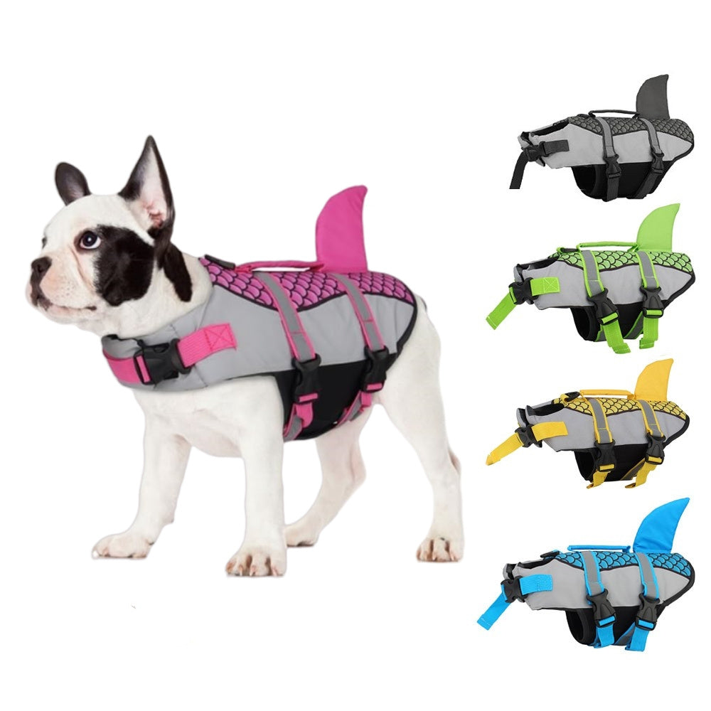 Swim Pet Dog Life Jacket Vest Clothes Life Vest Collar Harness Pets Swimming Summer Swimwear Scales Shark Pet Products Viralgem Store
