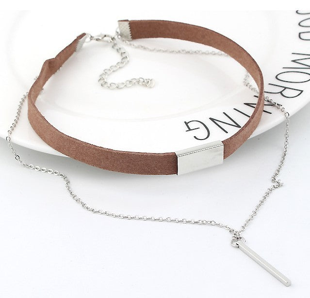 SUSENSTONE New Black Velvet  Gold Chain Choker Necklace Viralgem Store