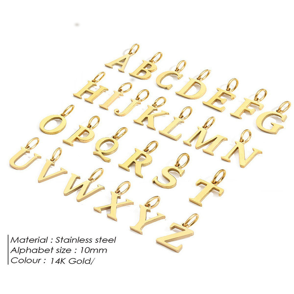 26-letter Hanging Stainless Steel Letter Necklace Viralgem Store