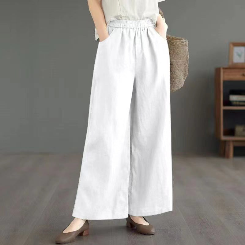 Thin High Waist Loose Artistic Retro Cotton And Linen Straight-leg Pants Viralgem Store