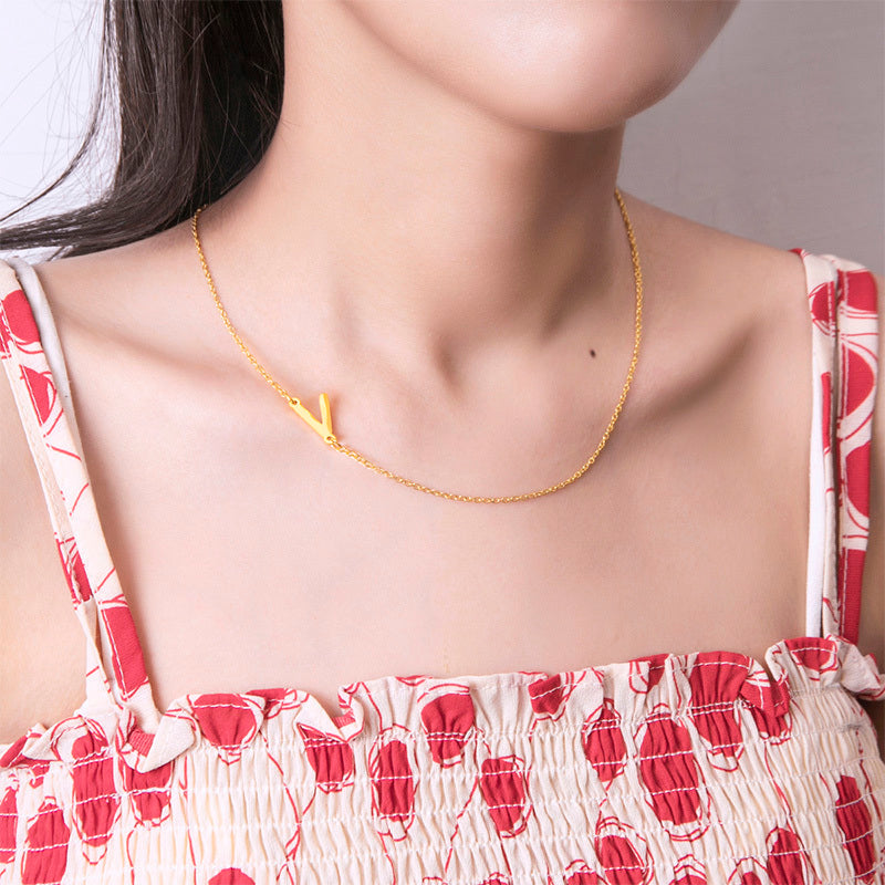 26 English Initials Letter Clavicle Chain Necklace Choker