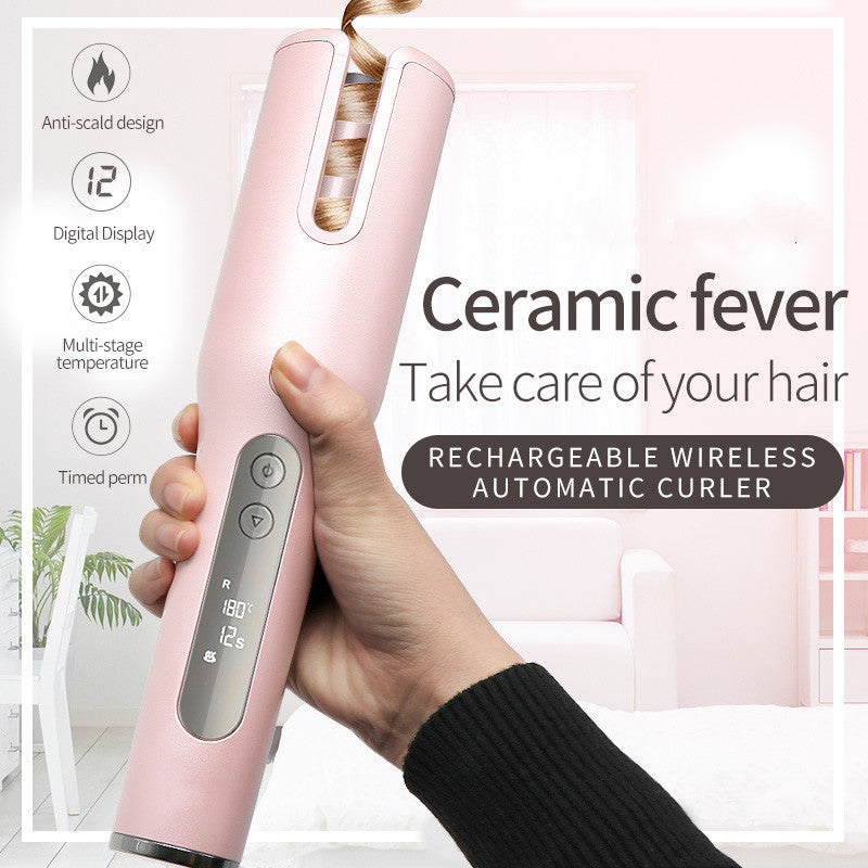 Wireless Automatic Curler USB  LCD Screen Ceramic Heating Anti-perm Curler Viralgem Store