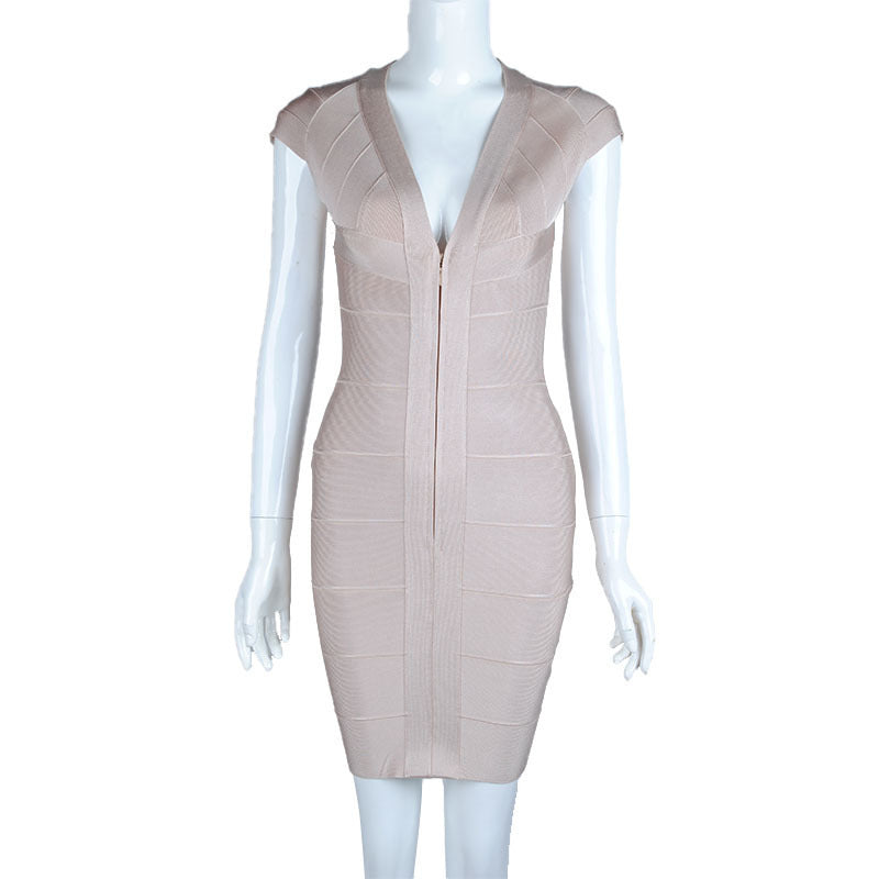 Women's V-neck Bandage One-piece Dress