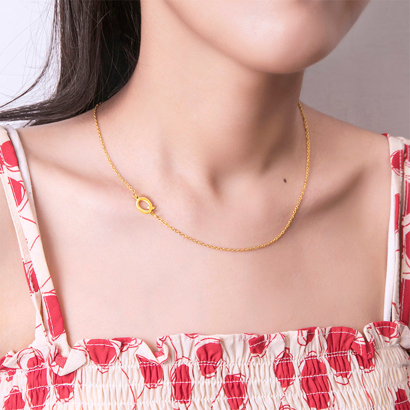 26 English Initials Letter Clavicle Chain Necklace Choker