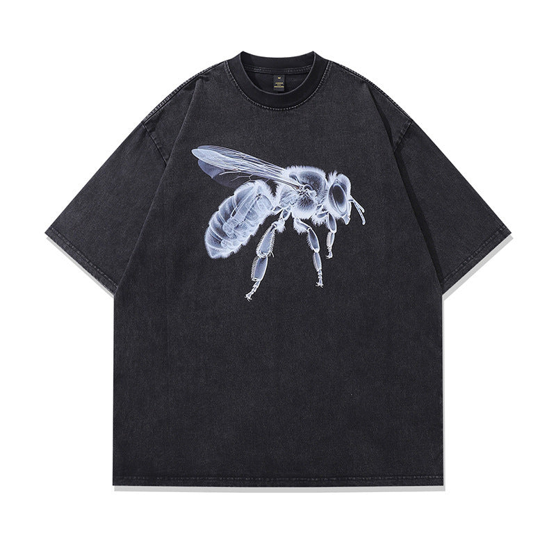 Vintage Printed Heavy Cotton Washed Short Sleeve