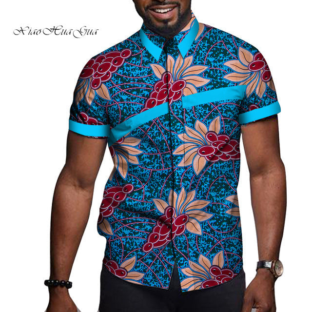 African Men Clothing Printed Short Sleeve Top T Shirt Viralgem Store