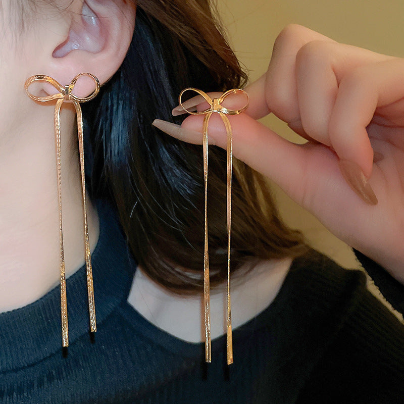 Stainless Steel Jewelry Wholesale Non-tarnish Herringbone Bow Earrings Hypoallergenic 18k Gold Plated Ribbon Bow Bowknot Earring Viralgem Store