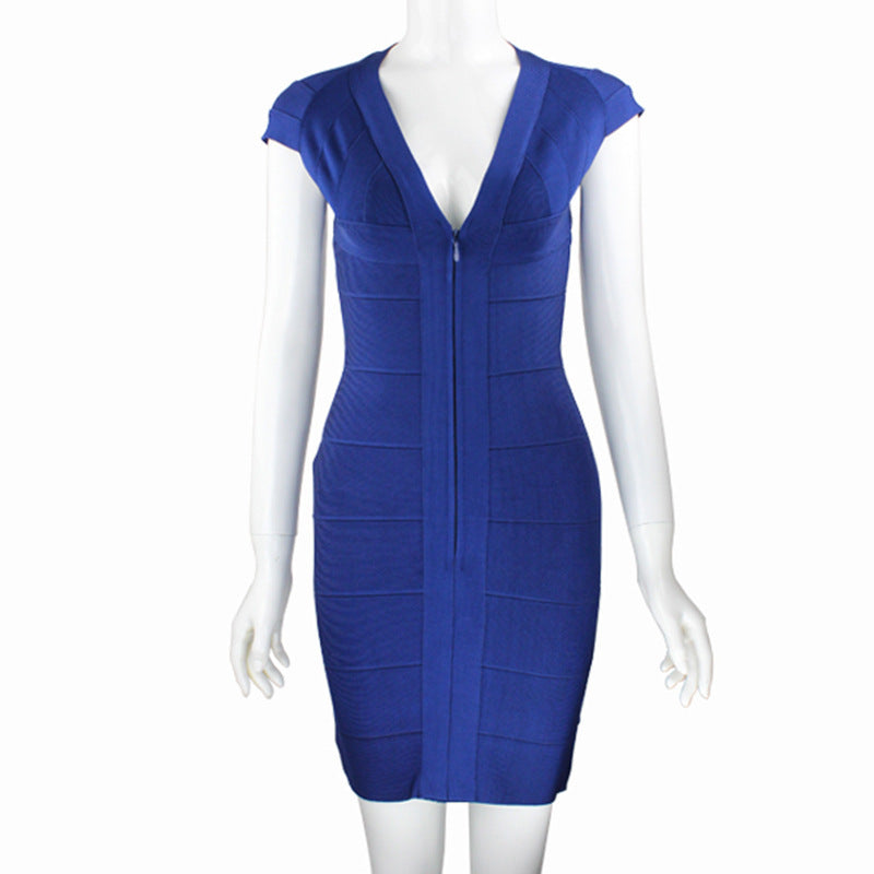 Women's V-neck Bandage One-piece Dress