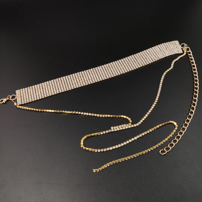 Variable European And American Fashion Luxury Sparkling Rhinestone Choker Exaggerated Necklace Fashion Fashionmonger Choker Women's Accessories Viralgem Store