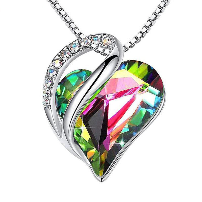 925 Sliver Heart Shaped Geometric Necklace Jewelry Women's Clavicle Chain Valentine's Mothers Day Gift Viralgem Store