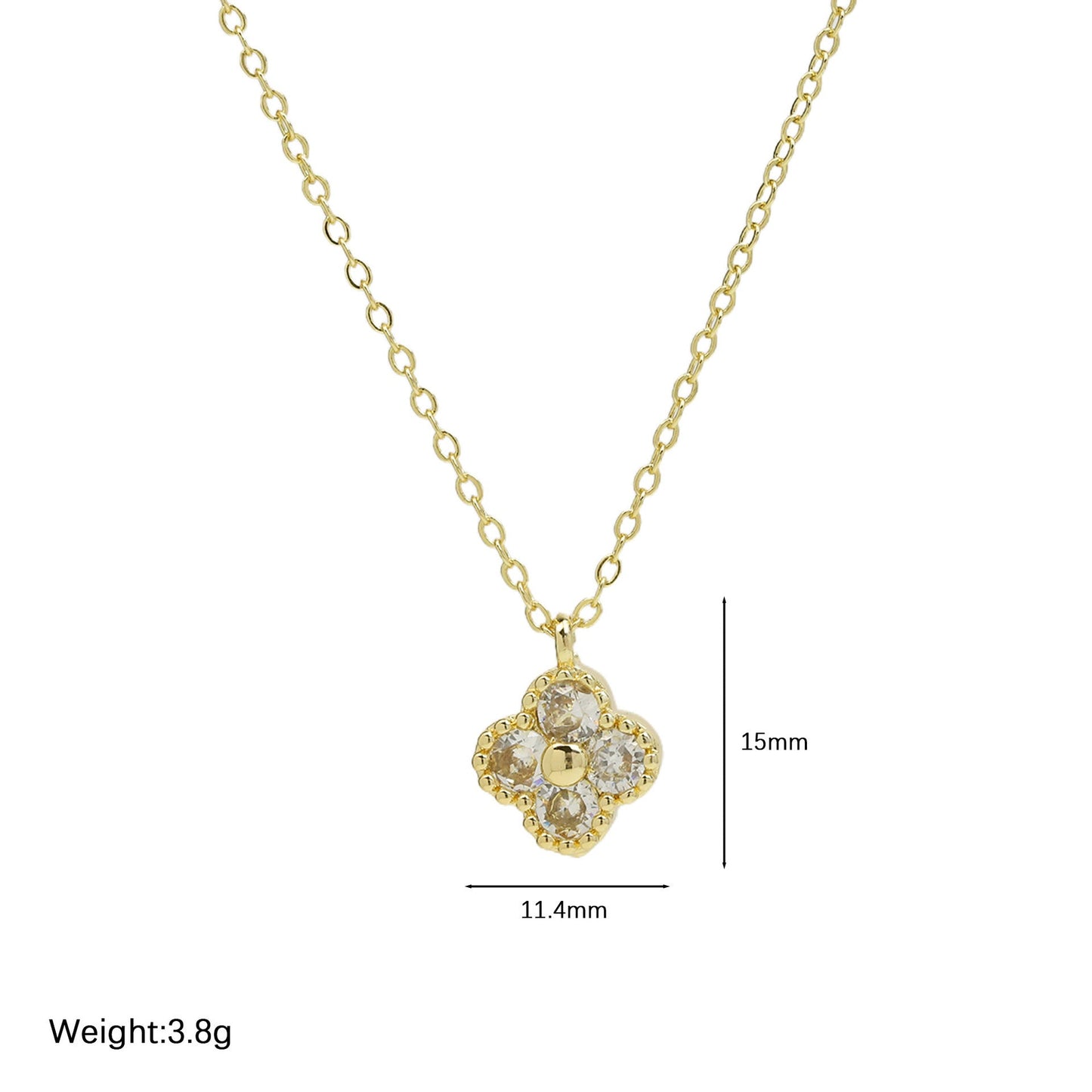 18K Brass Micro-inlaid Four-leaf Clover Fashion Necklace Viralgem Store