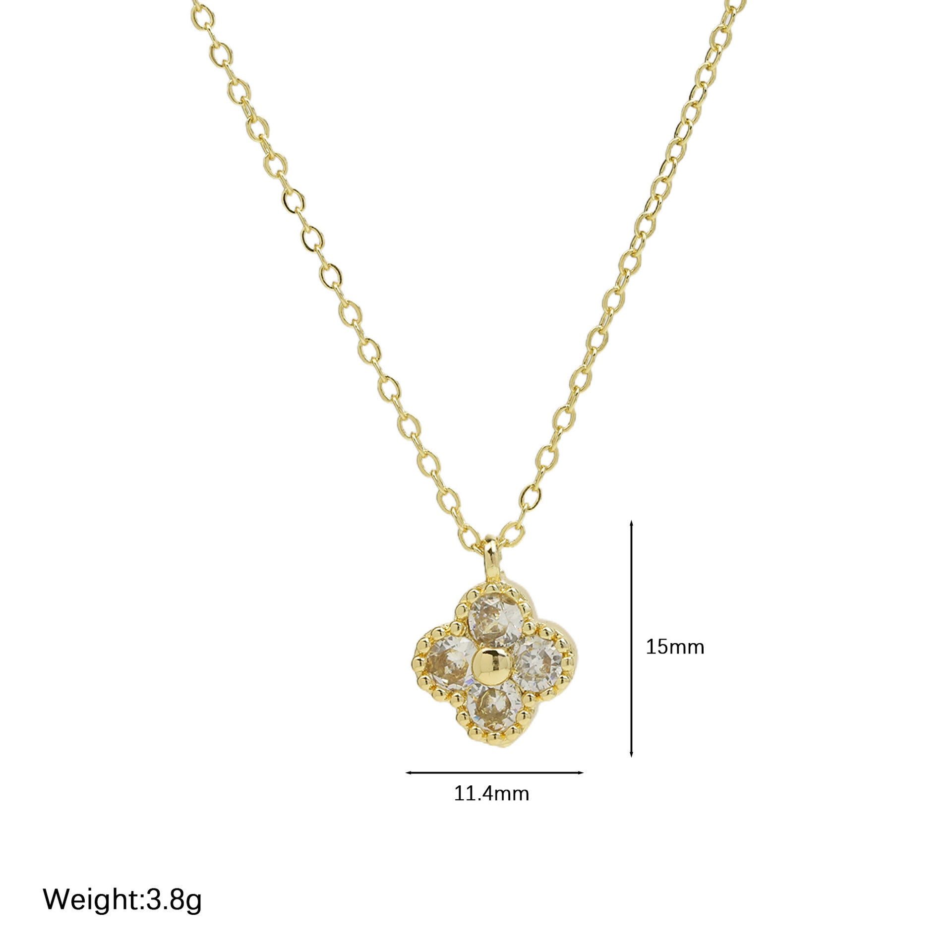 18K Brass Micro-inlaid Four-leaf Clover Fashion Necklace Viralgem Store