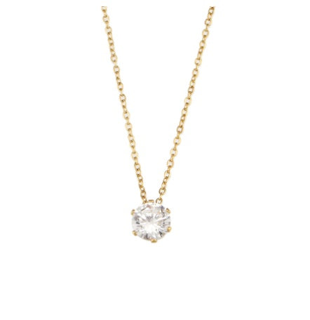 Stainless Steel Three Zircon Flat Snake Chain Choker Necklace Viralgem Store