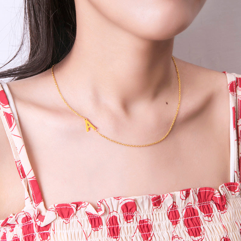 26 English Initials Letter Clavicle Chain Necklace Choker