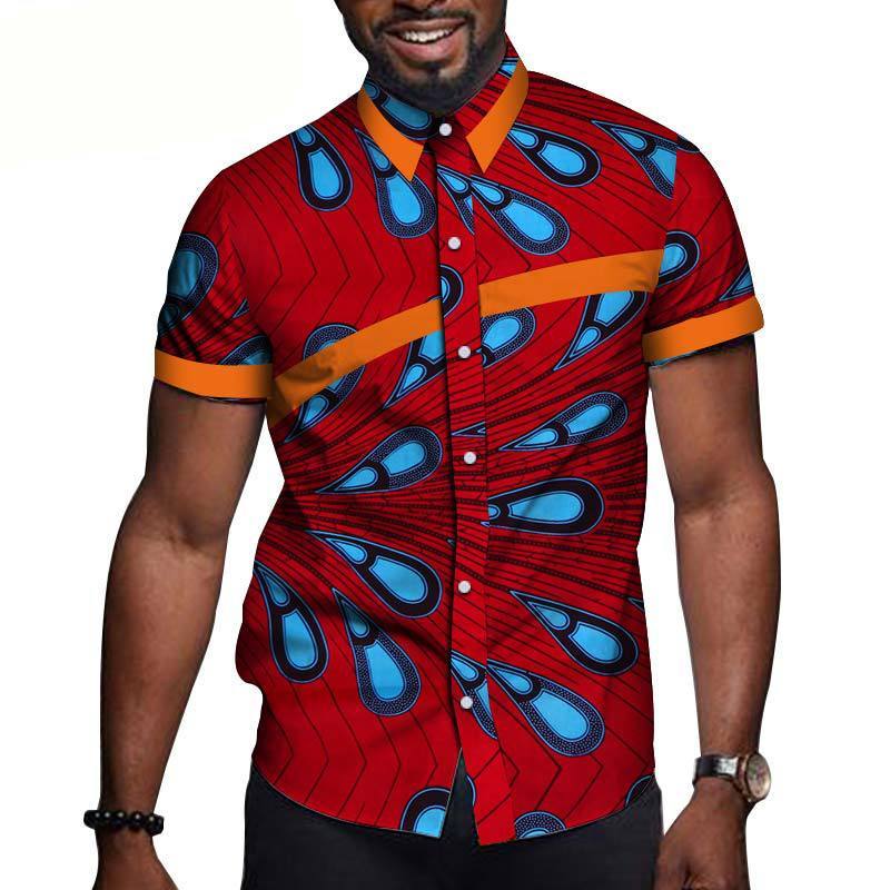 African Men Clothing Printed Short Sleeve Top T Shirt Viralgem Store