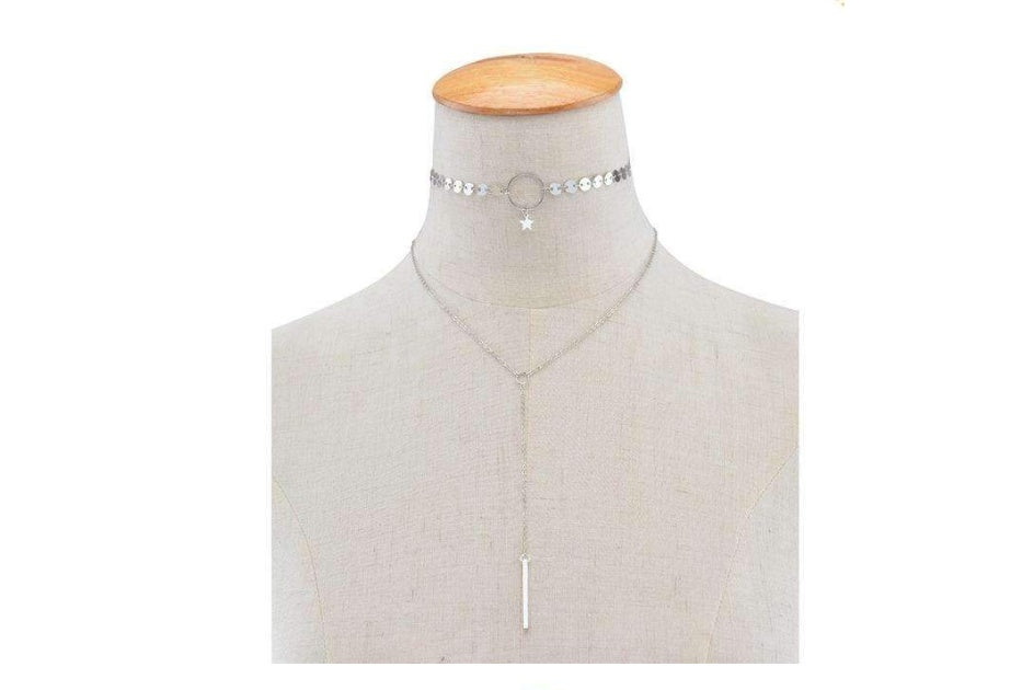 Star Goddess Duo Layering Choker Necklace Viralgem Store