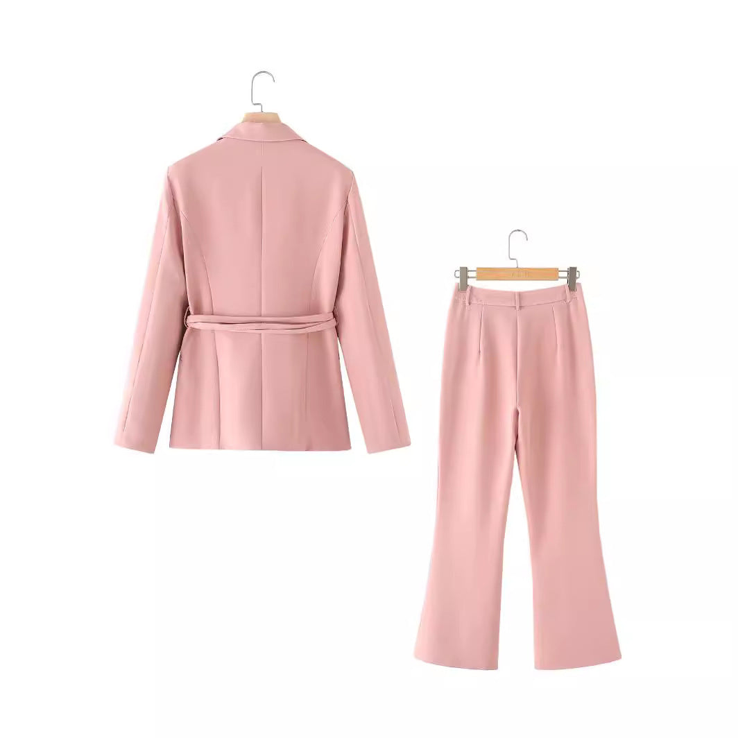 Spring And Summer New Fashion Temperament Series Belt Suit Pants Suit