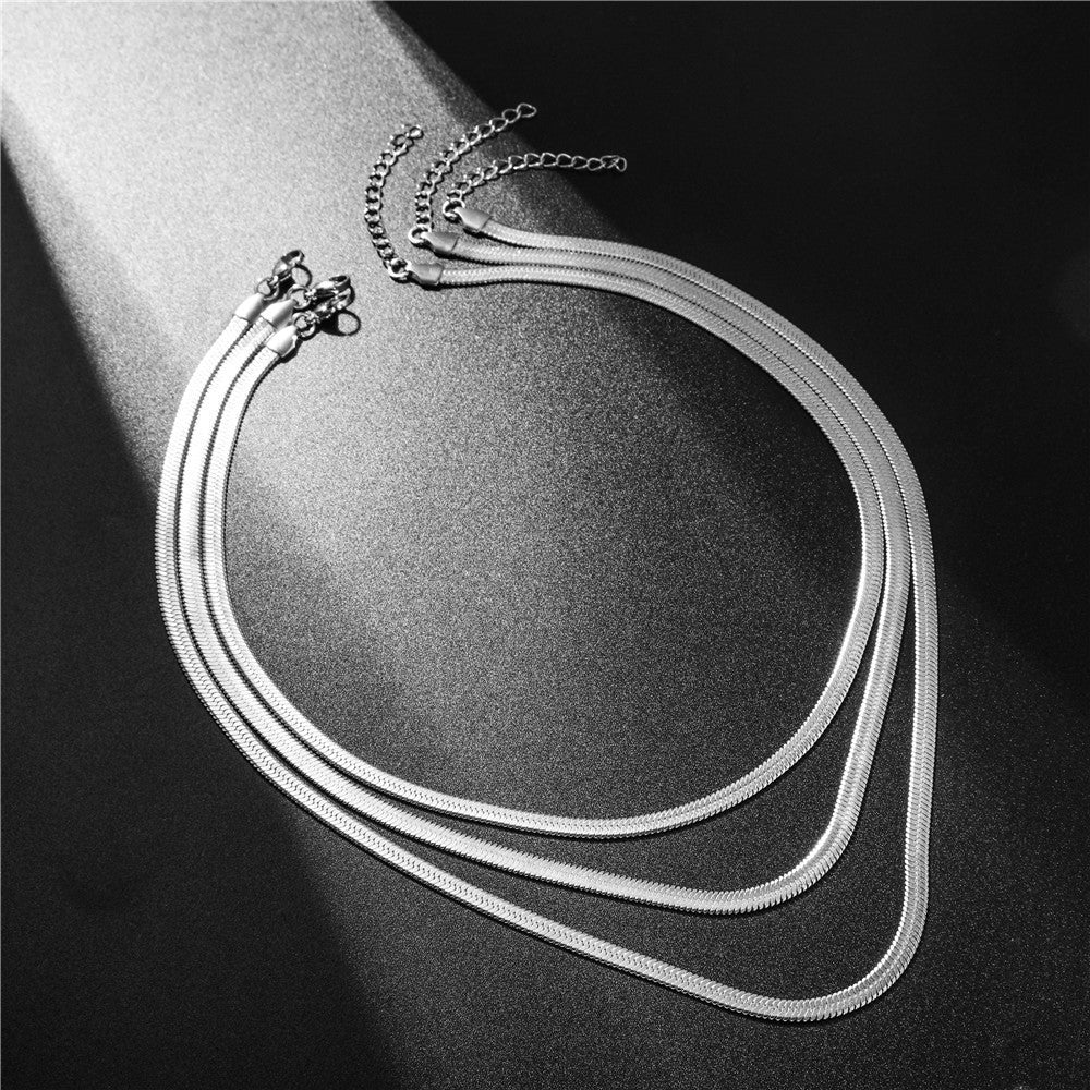 Stainless Steel Snake Bones Chain Choker Simple Necklace Wholesale Viralgem Store