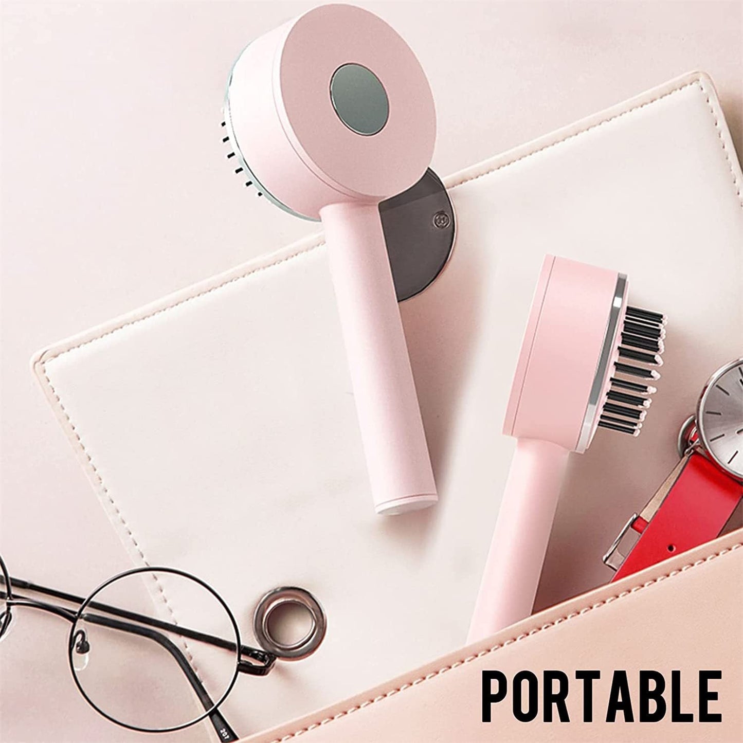 3D Air Cushion Massager Brush With Retractable Bristles Self Cleaning Hair Brush Massage One-key Self-cleaning Hair Brush Anti-Static Airbag Massage Comb For Women Curly Hair Brush Viralgem Store