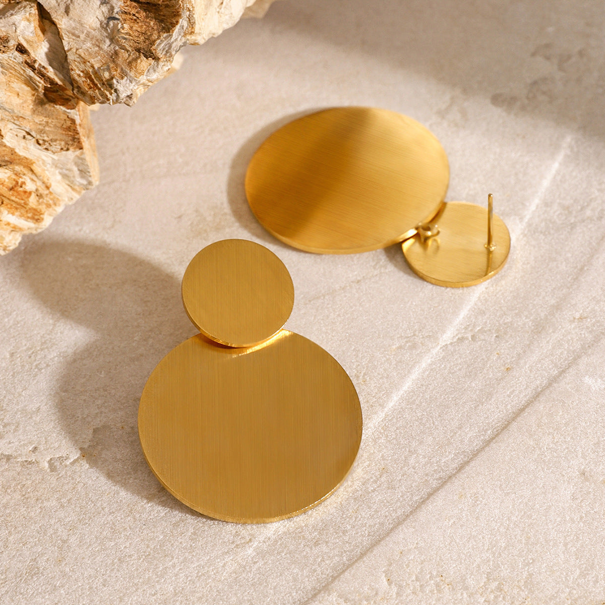 Stainless Steel Circle Ear Studs Niche Geometry