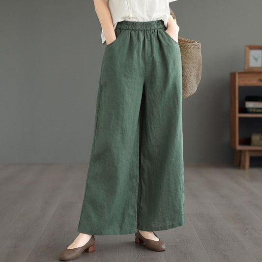 Thin High Waist Loose Artistic Retro Cotton And Linen Straight-leg Pants Viralgem Store