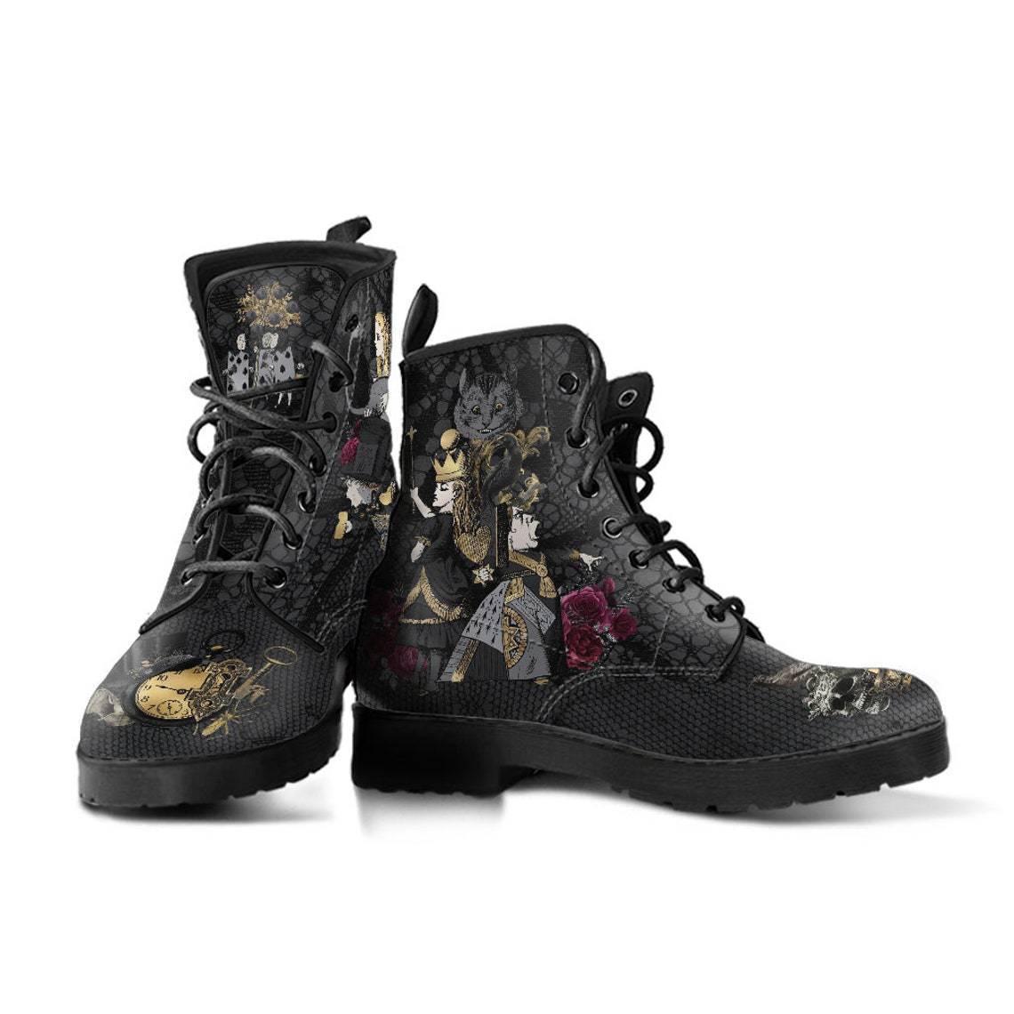 Women's Printed Cartoon Lace-up High-top Leather Boots Viralgem Store