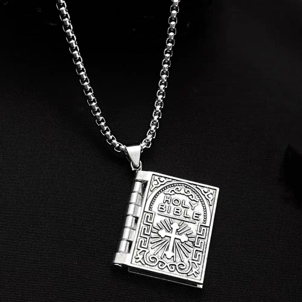 Stylish Pendant Flip-page Book Cross Necklace Fashion Jewelry Viralgem Store