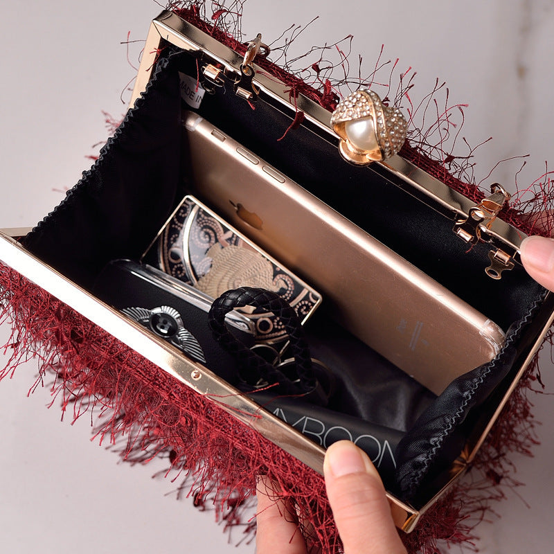 Tassel Handbags Women Dress Party Evening Bag Fashion Luxury Designer Square Bags Crossbody Shoulder Bag Ladies Viralgem Store