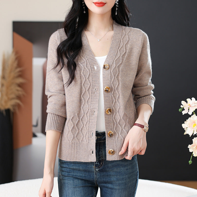 Spring And Autumn Outer Wear Cropped Sweater Coat Women Viralgem Store